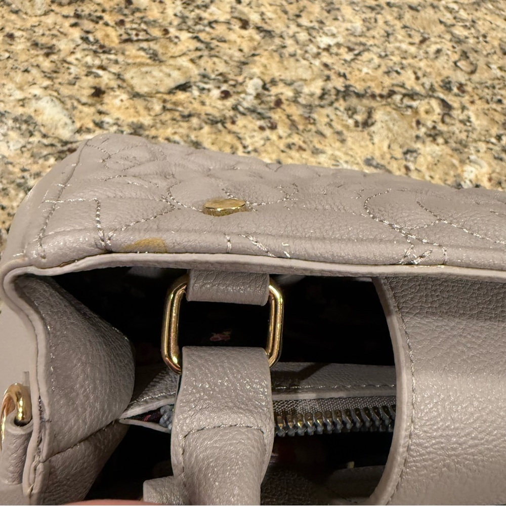 Betsey Johnson Gray Quilted Satchel with Detachable Strap - Picture 7 of 14